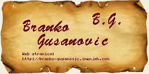 Branko Gušanović vizit kartica
